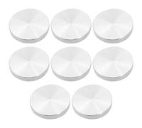Giwnhvx Lot de 8 adaptateurs ronds en aluminium pour plaque de verre Argenté 50 x 8 mm