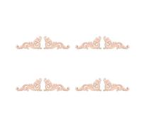 Giwnhvx Lot de 8 appliques d'angle en bois sculpté non peintes 15 x 8 x 0,8 cm