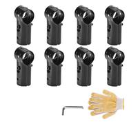 Giwnhvx Lot de 8 colliers de serrage en T de 2,5 cm, connecteur de chaîne en acier laminé à froid, pièces de clôture, rail d'extrémité en T pour tuyau OD de 2,5 cm