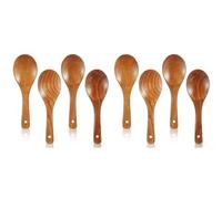 Giwnhvx Lot de 8 cuillères en bois de 21,5 cm - Cuillère de service polyvalente anti-adhésive