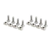 Giwnhvx Lot de 8 écrous en T M6 Hydrofoil en laiton pour surf sur toutes les pistes hydrofoil en plein air, accessoires de surf, argent