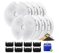 Giwnhvx Lot de 8 filtres de fontaine à eau pour chat ultra silencieuse 2 l avec éponges pré-filtrantes pour fontaine à eau pour animaux de compagnie