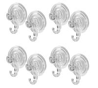 Giwnhvx Lot de 8 grands crochets à ventouse transparents réutilisables et résistants