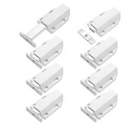Giwnhvx Lot de 8 loquets magnétiques tactiles robustes pour ouvrir les armoires Blanc