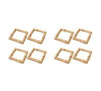 Giwnhvx Lot de 8 porte-serviettes en bois de bambou, anneaux de porte-serviettes naturels faits d'une main en rotin, décorations de table