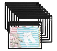 Giwnhvx Lot de 8 sacs à fermeture éclair transparents imperméables en PVC, multi-usages avec fermeture éclair, enveloppes avec fermeture éclair pour dossiers A
