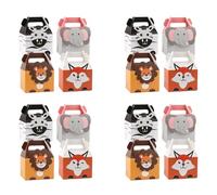 Giwnhvx Lot de 80 petits sacs cadeaux en papier pour fête d'enfants, 4 motifs d'animaux sur le thème de la jungle