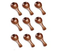 Giwnhvx Lot de 9 petites cuillères en bois de 8,1 cm pour bocaux et cuillères à café en bois pour servir de la crème glacée et du miel
