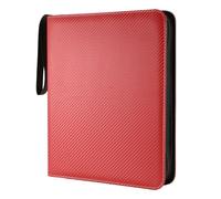 Giwnhvx Lot de 9 pochettes pour cartes à collectionner avec fermeture éclair - Pour cartes de jeu, football, baseball, rouge