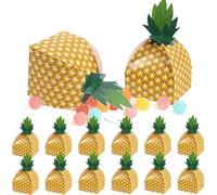 Giwnhvx Luau Lot de 50 boîtes à biscuits en forme d'ananas pour décoration d'été, d'anniversaire, de mariage