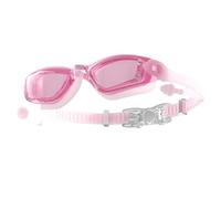 Giwnhvx Lunettes de natation roses avec bouchons d'oreilles intégrés, étanches et anti-buée pour homme et femme (lumière plate)