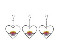 Giwnhvx Mangeoire à Colibris Suspendue 3 Pièces, Mangeoire à Colibris Suspendue Empilable avec Cadre en Métal et Bol en Plastique Rouge Circulaire et Facile à Installer