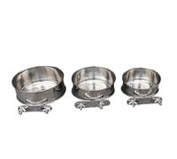 Giwnhvx Mangeoire à oiseaux en acier inoxydable pour perroquet, accessoires pour oiseaux, double vis, 3 pièces