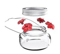 Giwnhvx Mangeoire à Oiseaux Mangeoires à Eau pour Oiseaux à Suspendre en Plein Air MasonJar Fleur Oiseaux Arrosoir Abreuvoir pour Jardin d'oiseaux Sauvages