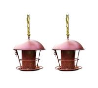Giwnhvx Mangeoire à Oiseaux, Mangeoires à Oiseaux de Décoration Extérieure de Jardin pour Suspendre à L'Extérieur, Mangeoire à Oiseaux en Métal D'Extérieur 2 Pièces