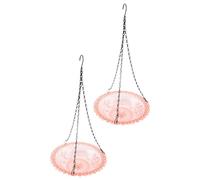 Giwnhvx Mangeoire à oiseaux suspendue en forme de fleur pour oiseaux, bac à oiseaux, décoration de jardin en plein air, fournitures pour mangeoire à oiseaux rose