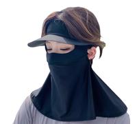 Giwnhvx Masque de protection solaire intégral noir en soie glacée anti-UV respirant