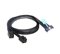 Giwnhvx MCIO 8i vers 2 x SFF 8643 Câble PCIE Gen5 MCIO 8X vers Mini SAS HD SFF 8643 Câble haute vitesse pour serveur Data Center 0,5 m