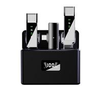 Giwnhvx Microphone cravate sans fil avec écran LCD, boîtier de charge, microphone portable à réduction du bruit pour diffusion en direct, C