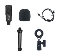 Giwnhvx Microphone USB de jeu à condensateur d'annulation de bruit pour PC Podcast Microphone avec support de perche C