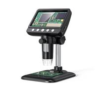 Giwnhvx Microscope numérique, 4,3 pouces LCD USB, loupe 1080p avec 8 lumières LED réglables, vue PC, pour adultes et enfants
