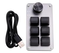 Giwnhvx Mini clavier mécanique filaire RVB 6 touches 1 bouton pour joueurs/designers/éditeur vidéo