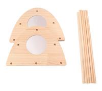 Giwnhvx Mini perchoir avec miroir, barre de perchoir en bambou solide pour poulailler et couveuse, perchoir d'entraînement pour poussins de bébé L