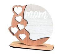 Giwnhvx Mini Plaque Cœur en Bois pour Mère, Cadeaux de Fête des Mères pour Maman pour Son Anniversaire, Cadeau Personnalisé, Décoration B