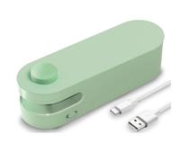 Giwnhvx Mini scelleuse de sachets rechargeable 2 en 1 pour sachets en plastique et chips de collation, pour le stockage des aliments et la fraîcheur