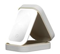 Giwnhvx Miroir de Maquillage Réglable Tricolore à LED, Miroir de Maquillage Réglable en Luminosité Trois Couleurs avec Lumières Blanches