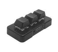 Giwnhvx MK321G Mini clavier mécanique personnalisé à 3 touches avec interrupteur bleu USB et 2,4 G sans fil double mode pour jeu OSU multimédia Noir