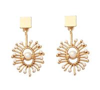 Giwnhvx Mode Alliage de Zinc Exquis Perles Simulées Perles Dormeuses Charmes de Mariée Dangle Boucles D'Oreilles Cadeaux