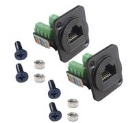 Giwnhvx Module d'ordinateur en plastique noir et métal, accessoires électroniques, connecteur D-RJ45 catégorie 5 supérieure, câblage réseau CAT5E, panneau 86 A 1U pour rack.