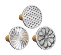 Giwnhvx Moule à biscuits avec poignée en bois - Moule à biscuits en forme de spirale en forme de fleur