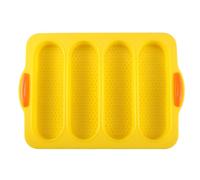 Giwnhvx Moule à gâteau français à 4 fentes - Moule à pain - Antiadhésif - Facile à démouler - Jaune