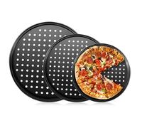 Giwnhvx Moule à pizza, plaque à pâtisserie antiadhésive avec trou, moule à pizza, plaque à barbecue, plaque ronde