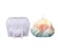 Giwnhvx Moule en silicone 3D en forme de coquillage pour bougies, gâteaux, chocolats, savons, coquillages, vagues, faciles à installer, faciles à utiliser, D