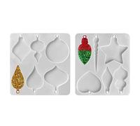 Giwnhvx Moules de décoration de Noël pour résine, boules de Noël, boules de Noël, moule rond en résine