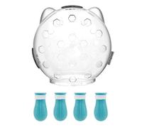 Giwnhvx Muselière pour Chat pour Le Toilettage, Casque Respirant pour Chat avec 4 Chaussures en Silicone, Casque D'Astronaute pour Chat, Casque Anti-Morsure pour Chat M