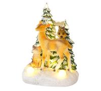 Giwnhvx Musique de Noël Lumineuse Arbre de Noël Rotatif Décorations de Noël Artisanat en Résine Décoration de Noël pour C