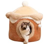 Giwnhvx Niche pour chien et chat - Chaud - Pour l'hiver - Sommeil profond - Géométrique - Maison amusante et confortable - Pour petit marron - 40 x 40 cm - Facile à utiliser