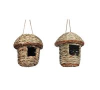 Giwnhvx Nid D'Oiseau en Paille Tissé à la Main, Jardin Extérieur, Trappe Suspendue, Maison D'Élevage, Nid D'Oiseau, Jardin Extérieur
