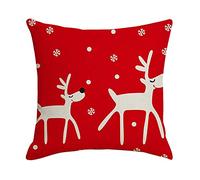 Giwnhvx Noël carré taie d'oreiller compléments maison taies d'oreillers housses pour canapé voiture modèle faon cadeau 45 x 45 cm