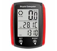 Giwnhvx Ordinateur de vélo étanche pour compteur de vitesse, compteur kilométrique, chronomètre, vélo noir + rouge