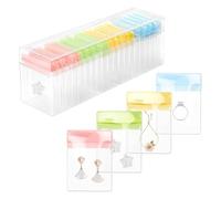 Giwnhvx Organisateur de boîte à bijoux, support transparent avec 40 sacs portables pour bijoux anti-buée pour bijoux de voyage transparent