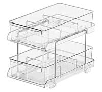 Giwnhvx Organisateur de Salle de Bain à 2 Niveaux, Conteneur de Rangement Polyvalent avec Séparateurs pour Salle de Bain et Comptoir de Cuisine