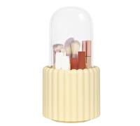 Giwnhvx Organiseur de pinceaux de maquillage, porte-pinceaux de maquillage rotatifs ronds rotatifs à 360 degrés avec couvercle, récipients pour pinceaux, installation facile à