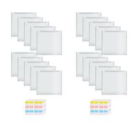 Giwnhvx Organiseur de rangement pour papier de scrapbooking avec 120 onglets adhésifs, lot de 20 sacs de rangement en papier en plastique pour contenir des fichiers en papier