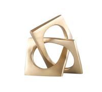 Giwnhvx Ornement de Distorsion Géométrique Abstraite, Décoration de Bureau, Collier Carré Doré, Œuvre d'art, Décoration Esthétique de Pièce, Facile à Installer et à Utiliser