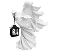 Giwnhvx Ornement fantôme sorcière d'Halloween avec lanterne, Statue en résine à économie d'énergie pour la décoration de la cour de jardin